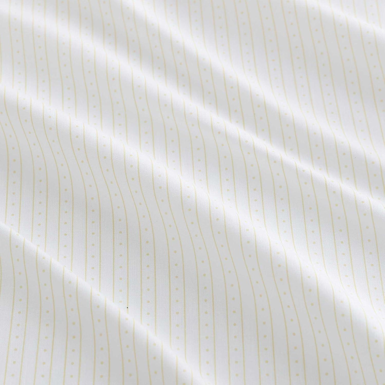 imageMartha Stewart Twin Size Sheet Set Crisp amp Tailored Sheets with a Smooth Cotton Percale Feel Striped Bed Sheets with Matching Pillowcase amp Fitted Sheet Leaf Trellis BeigeDottie Stripe Yellow
