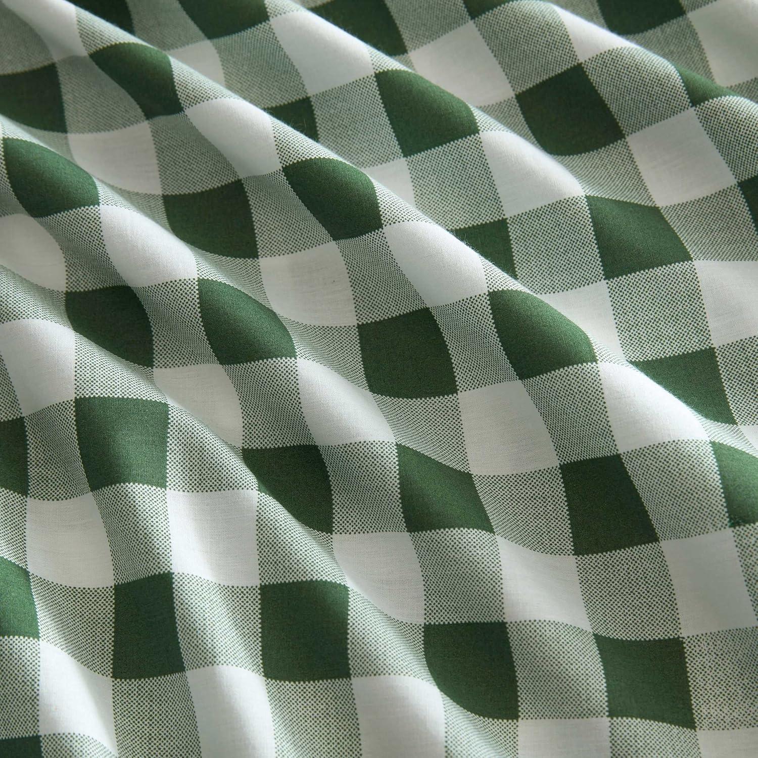 imageMartha Stewart Twin Size Sheet Set Crisp amp Tailored Sheets with a Smooth Cotton Percale Feel Striped Bed Sheets with Matching Pillowcase amp Fitted Sheet Leaf Trellis BeigeMadison Gingham Green