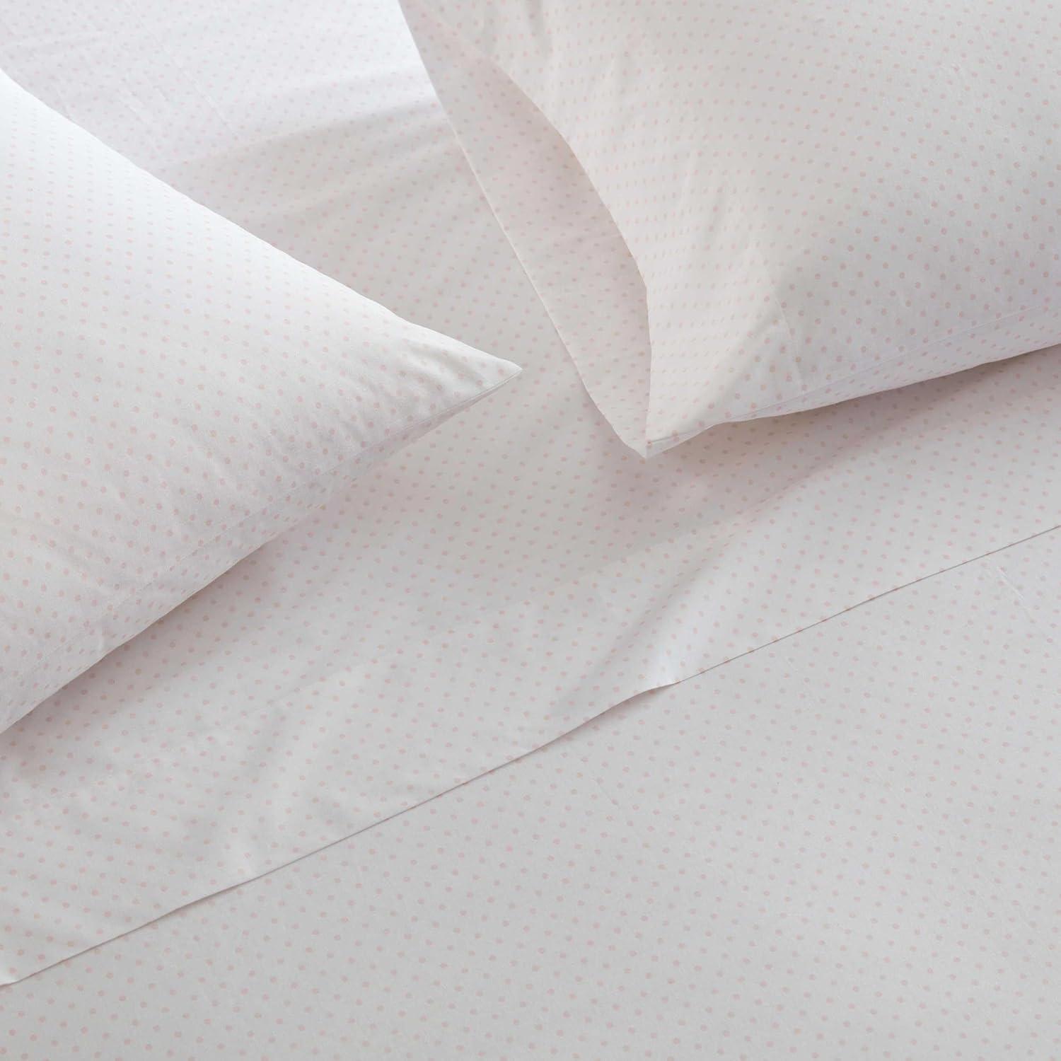 imageMartha Stewart Twin Size Sheet Set Crisp amp Tailored Sheets with a Smooth Cotton Percale Feel Striped Bed Sheets with Matching Pillowcase amp Fitted Sheet Leaf Trellis BeigePolka Dot Pink