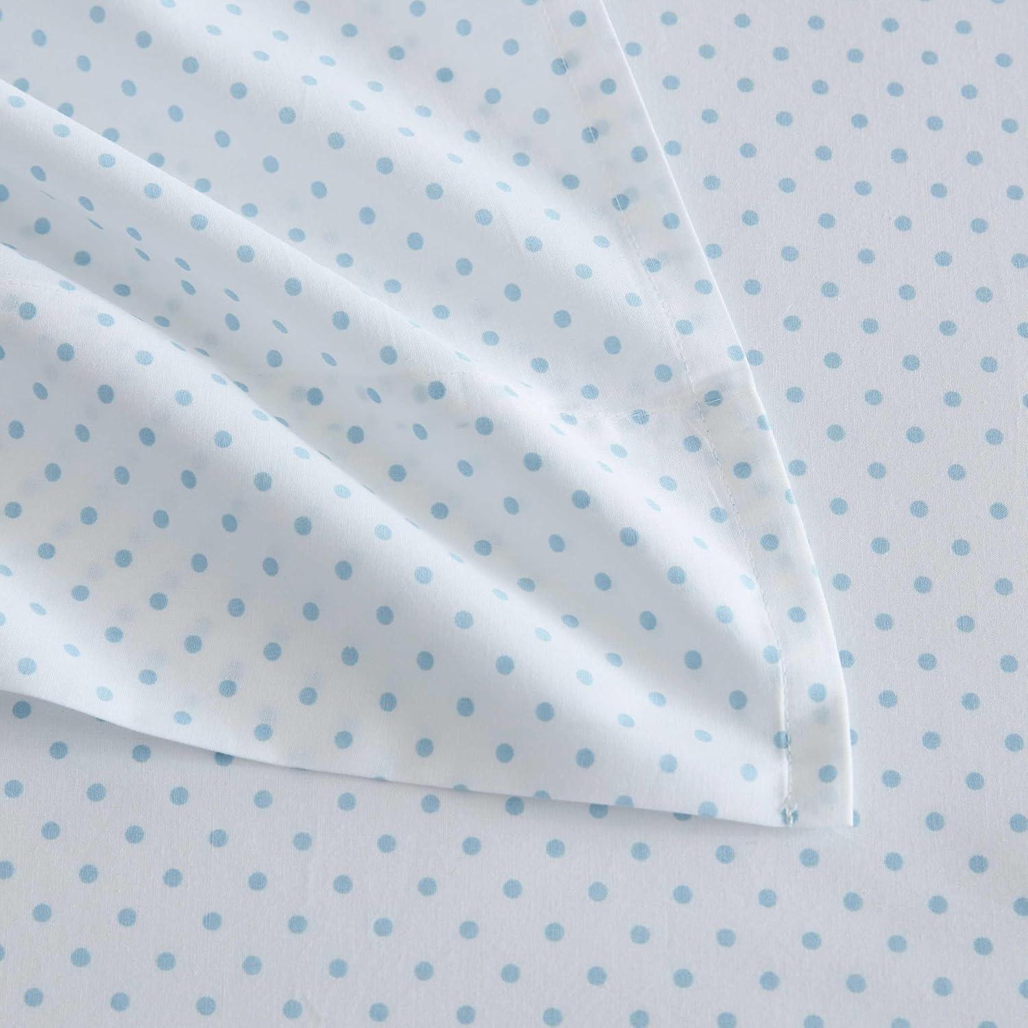 imageMartha Stewart Twin Size Sheet Set Crisp amp Tailored Sheets with a Smooth Cotton Percale Feel Striped Bed Sheets with Matching Pillowcase amp Fitted Sheet Leaf Trellis BeigePolka Dot Blue