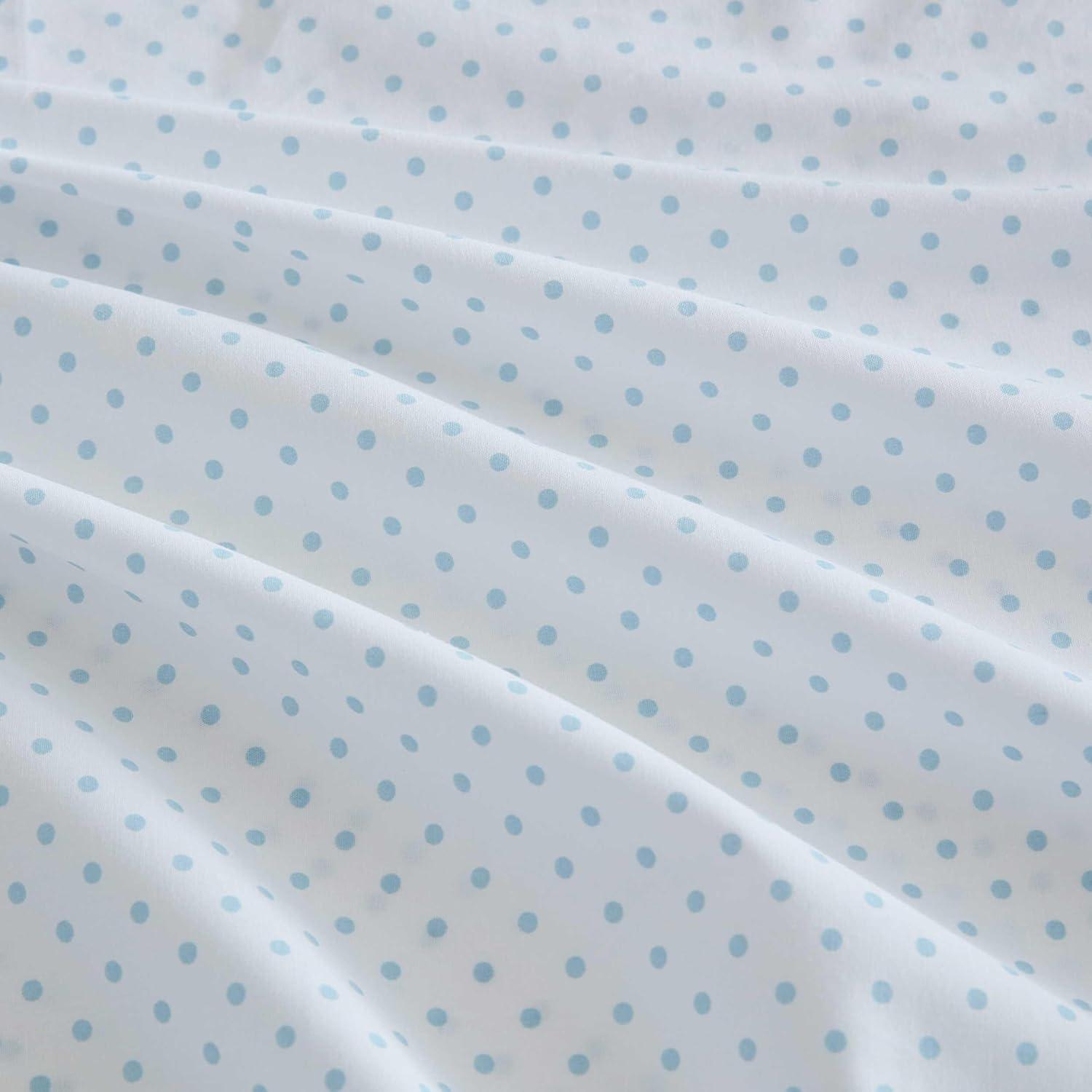imageMartha Stewart Twin Size Sheet Set Crisp amp Tailored Sheets with a Smooth Cotton Percale Feel Striped Bed Sheets with Matching Pillowcase amp Fitted Sheet Leaf Trellis BeigePolka Dot Blue