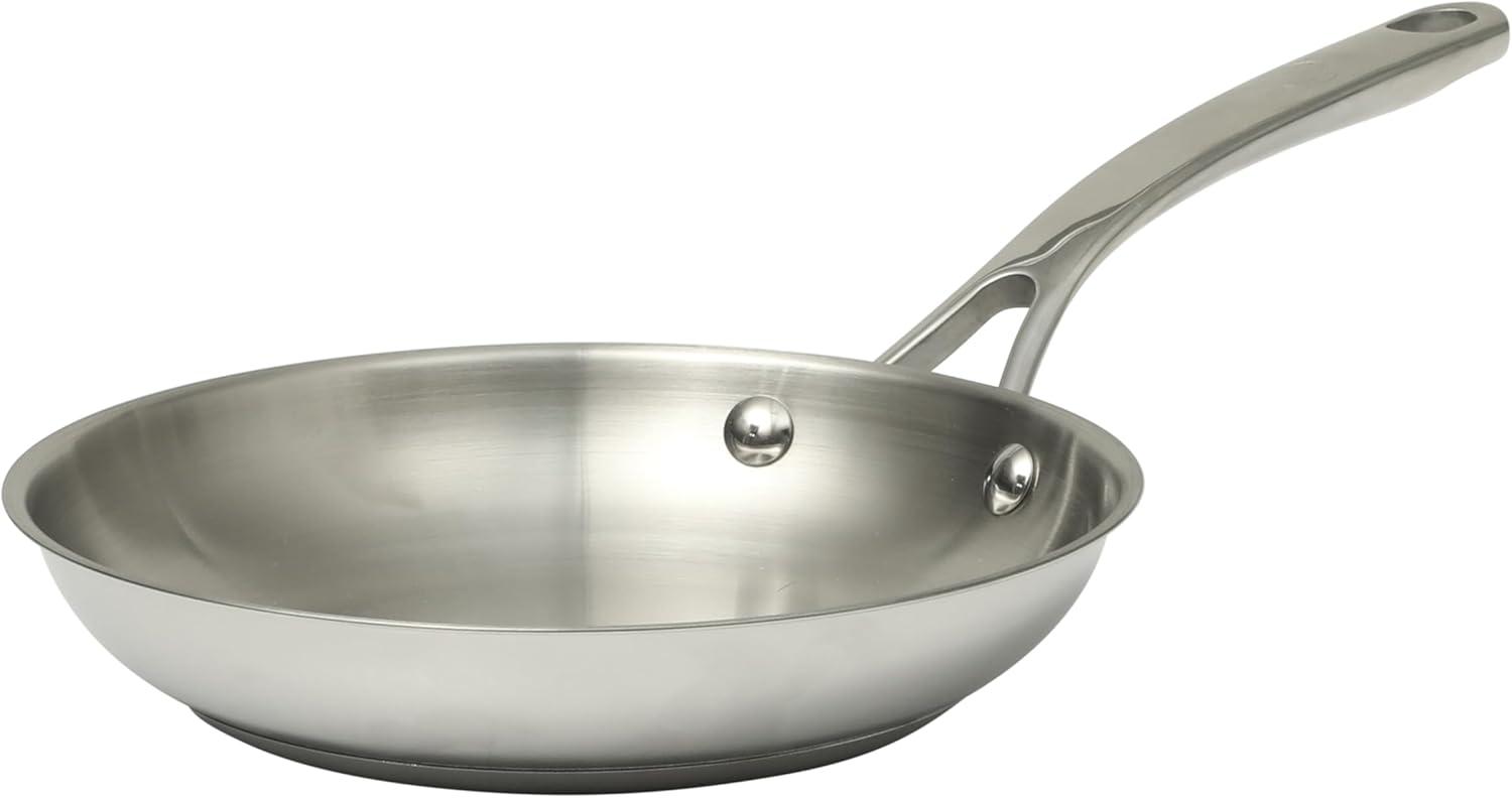 imageMartha Stewart Castelle 8 Stainless Steel Frying Pan Non Toxic Fry Pan SkilletStainless Steel
