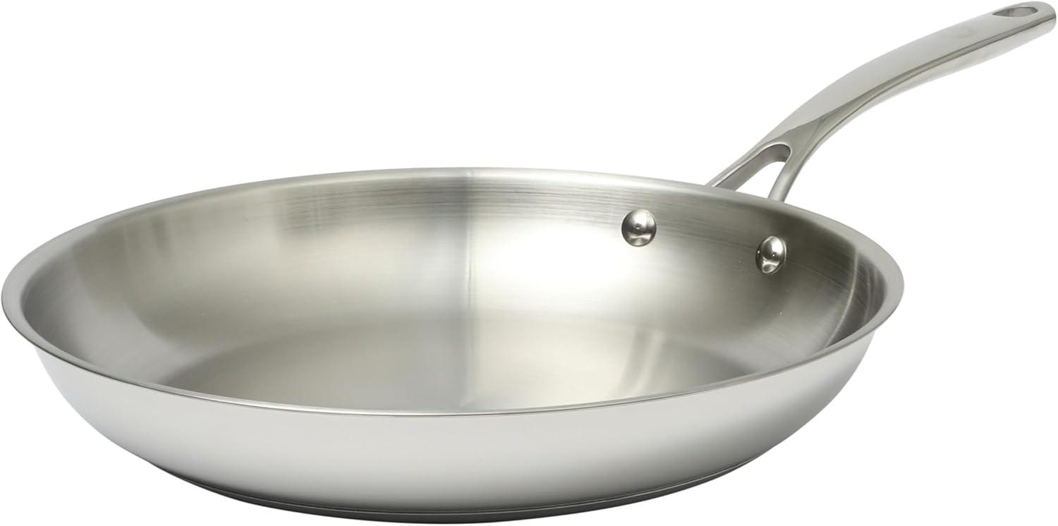 imageMartha Stewart Castelle 8 Stainless Steel Frying Pan Non Toxic Fry Pan SkilletStainless Steel