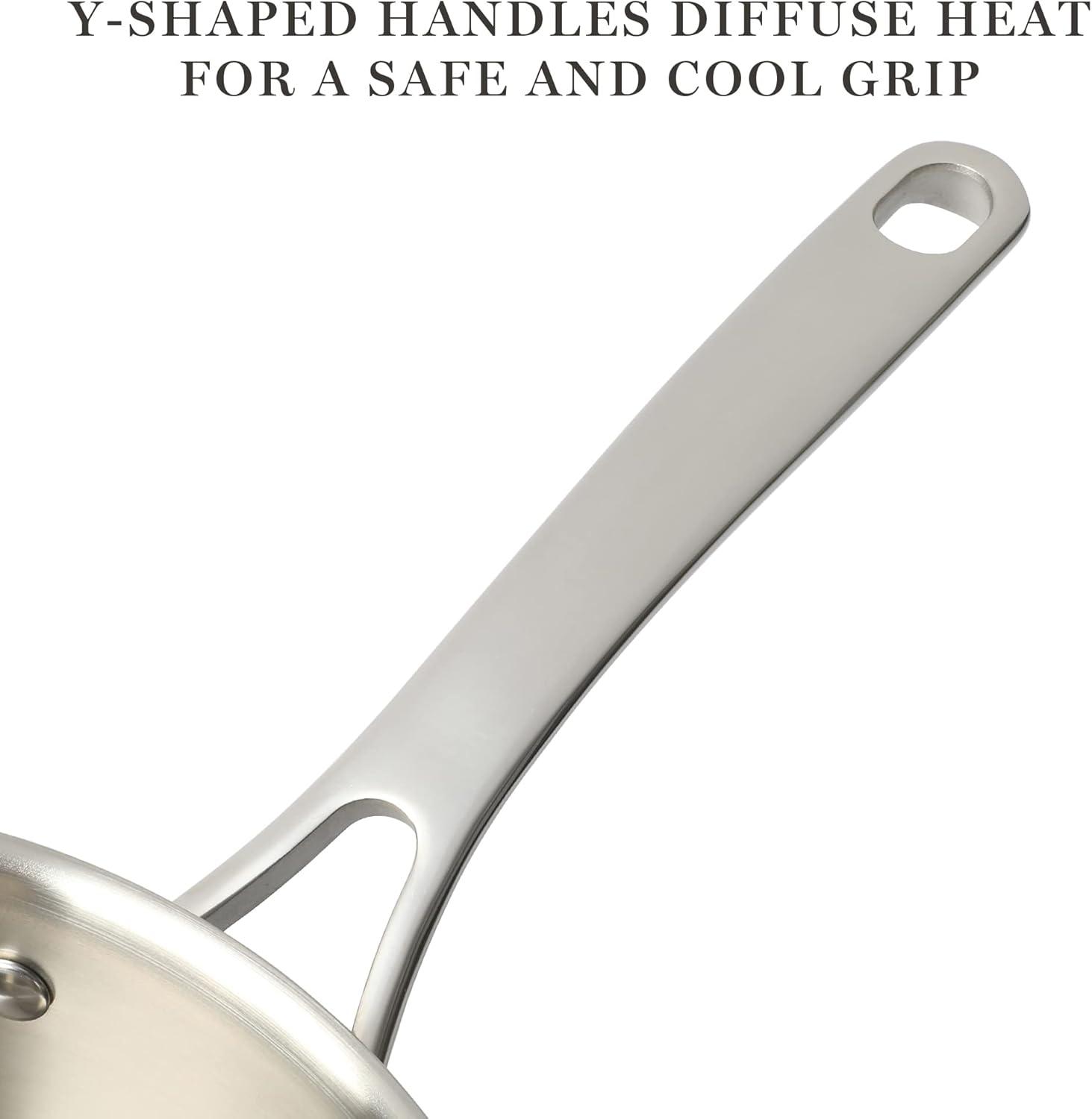 imageMartha Stewart Castelle 8 Stainless Steel Frying Pan Non Toxic Fry Pan SkilletStainless Steel