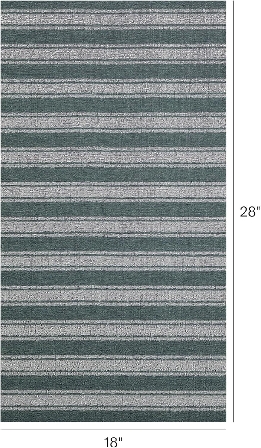 imageChilewich Martha by Martha Stewart Boardwalk Stripe Shag Mat Premium IndoorOutdoor Doormat for Entryway Kitchen Dining Room Bathroom Patio Waterproof Backing Fern 1 6 x 2 4Seaside