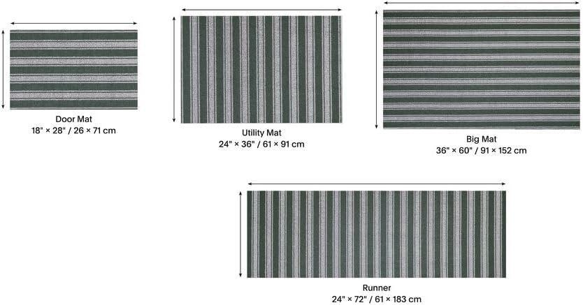 imageChilewich Martha by Martha Stewart Boardwalk Stripe Shag Mat Premium IndoorOutdoor Doormat for Entryway Kitchen Dining Room Bathroom Patio Waterproof Backing Fern 1 6 x 2 4Fern