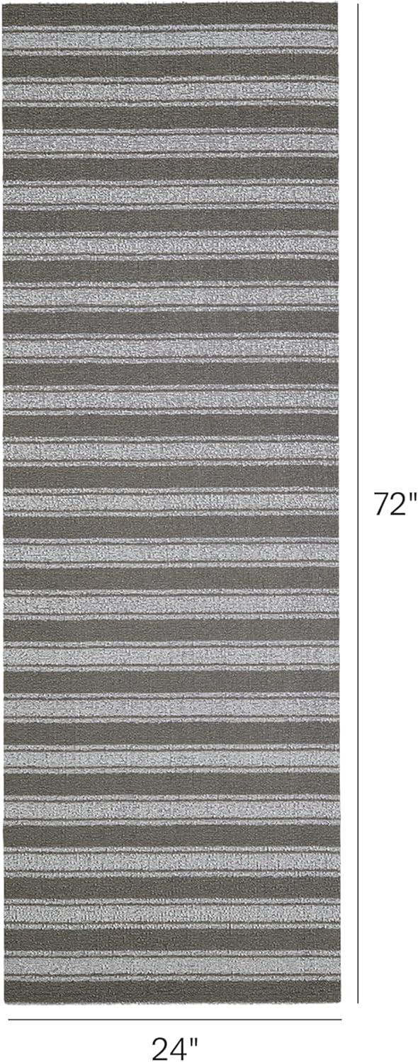 imageChilewich Martha by Martha Stewart Boardwalk Stripe Shag Mat Premium IndoorOutdoor Doormat for Entryway Kitchen Dining Room Bathroom Patio Waterproof Backing Fern 1 6 x 2 4Walnut