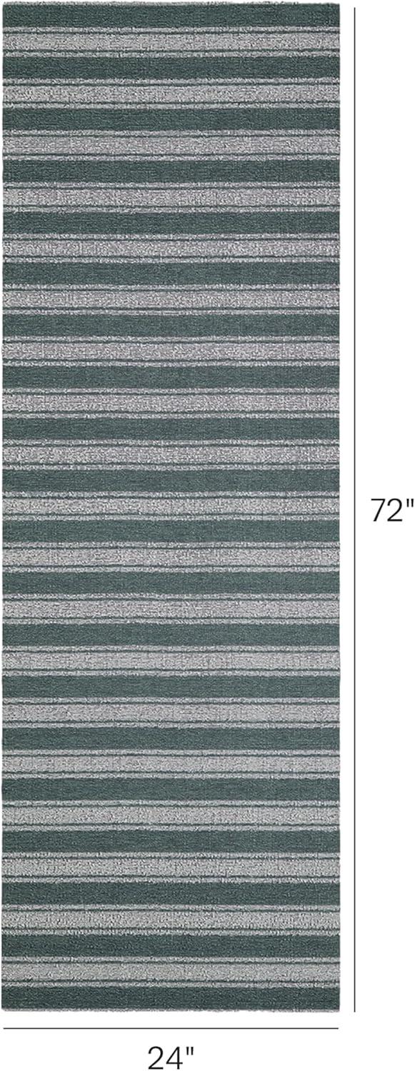 imageChilewich Martha by Martha Stewart Boardwalk Stripe Shag Mat Premium IndoorOutdoor Doormat for Entryway Kitchen Dining Room Bathroom Patio Waterproof Backing Fern 1 6 x 2 4Seaside