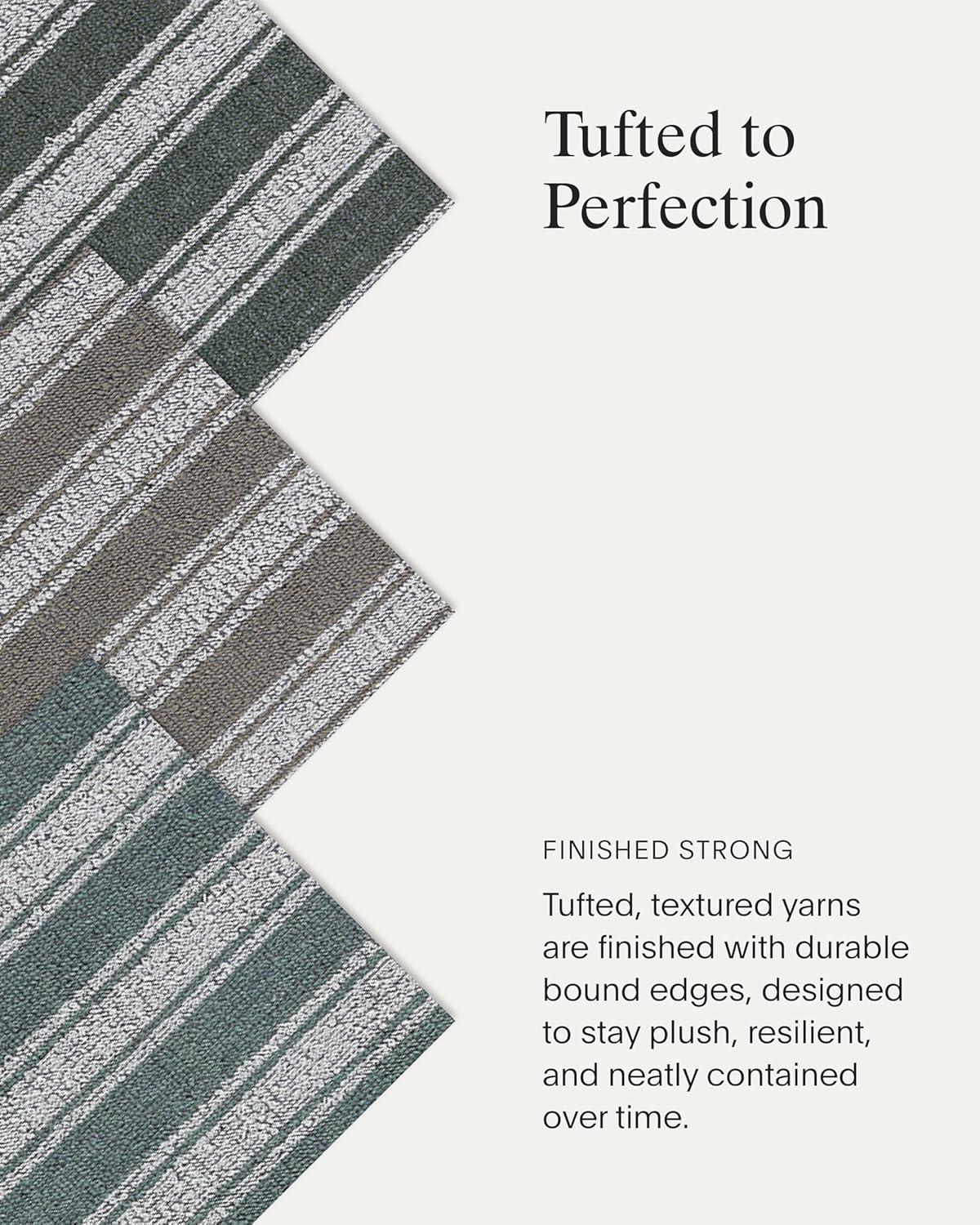 imageChilewich Martha by Martha Stewart Boardwalk Stripe Shag Mat Premium IndoorOutdoor Doormat for Entryway Kitchen Dining Room Bathroom Patio Waterproof Backing Fern 1 6 x 2 4Fern
