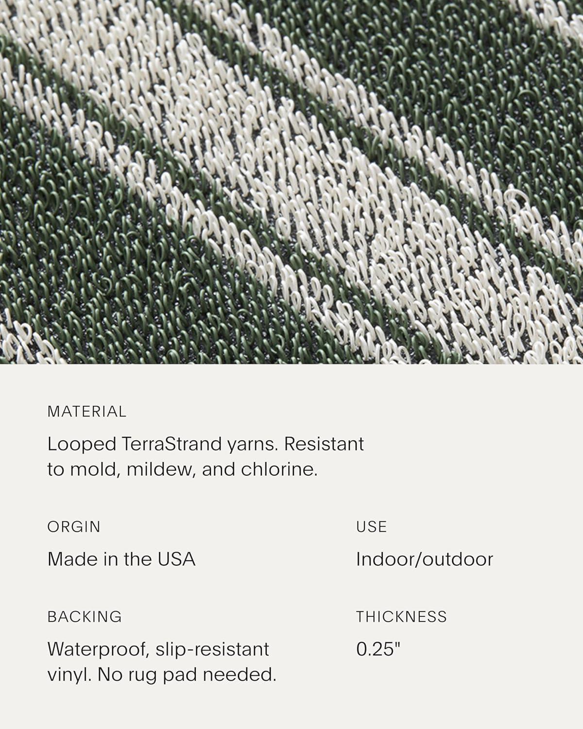 imageChilewich Martha by Martha Stewart Boardwalk Stripe Shag Mat Premium IndoorOutdoor Doormat for Entryway Kitchen Dining Room Bathroom Patio Waterproof Backing Fern 1 6 x 2 4Fern