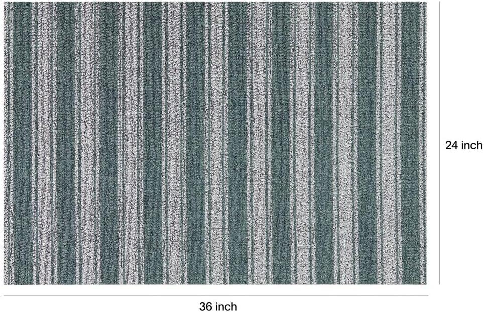 imageChilewich Martha by Martha Stewart Boardwalk Stripe Shag Mat Premium IndoorOutdoor Doormat for Entryway Kitchen Dining Room Bathroom Patio Waterproof Backing Fern 1 6 x 2 4Seaside