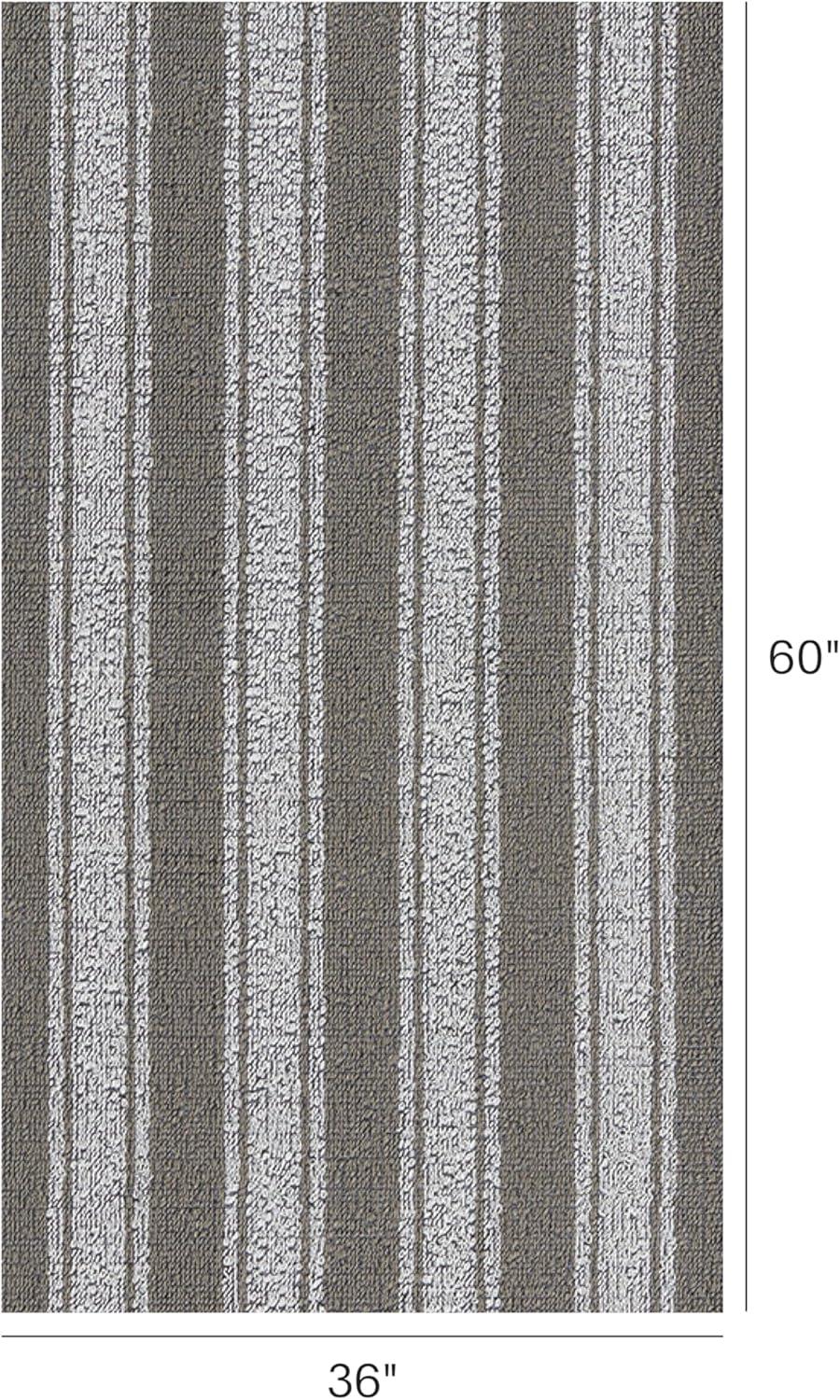 imageChilewich Martha by Martha Stewart Boardwalk Stripe Shag Mat Premium IndoorOutdoor Doormat for Entryway Kitchen Dining Room Bathroom Patio Waterproof Backing Fern 1 6 x 2 4Walnut