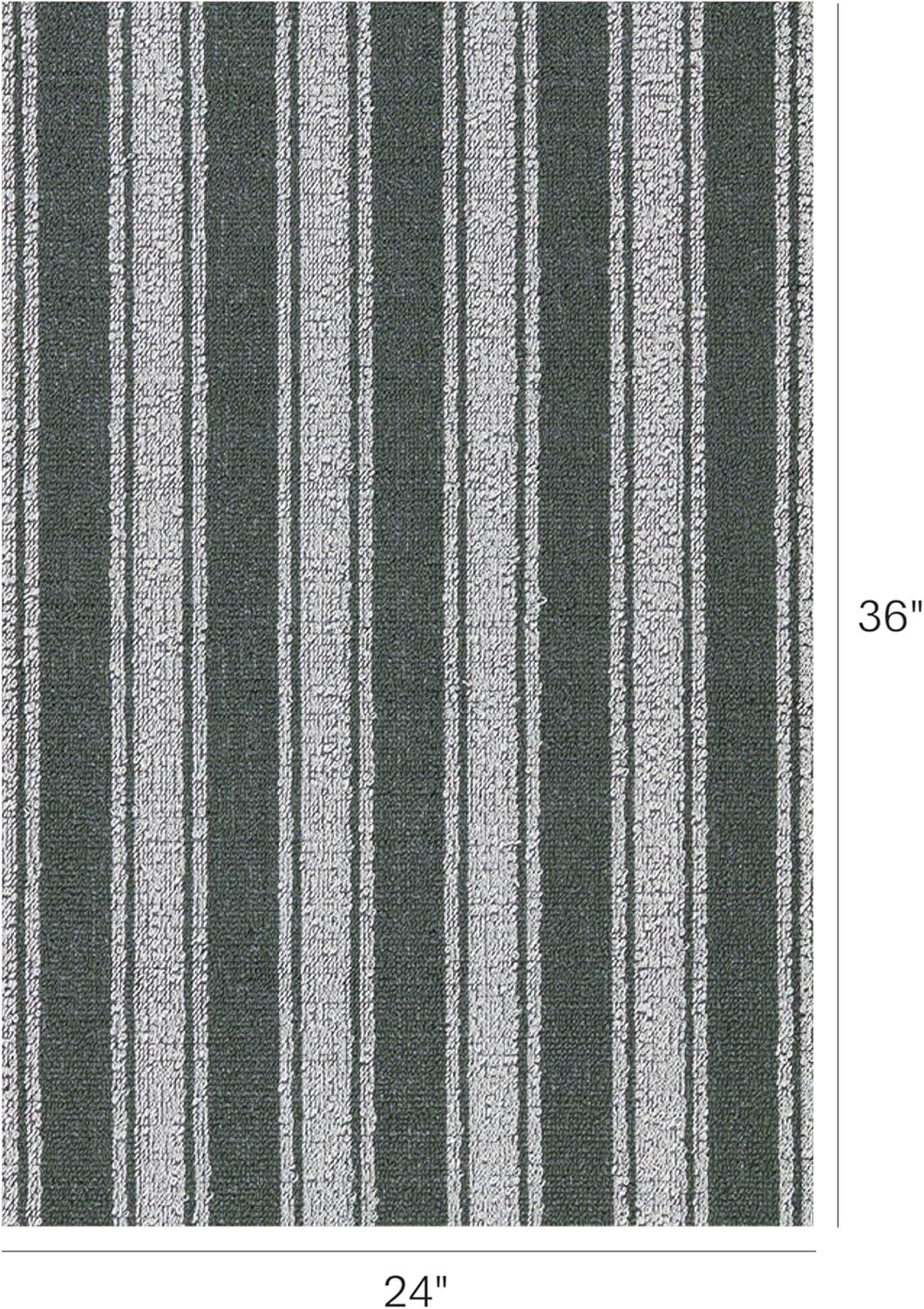 imageChilewich Martha by Martha Stewart Boardwalk Stripe Shag Mat Premium IndoorOutdoor Doormat for Entryway Kitchen Dining Room Bathroom Patio Waterproof Backing Fern 1 6 x 2 4Fern