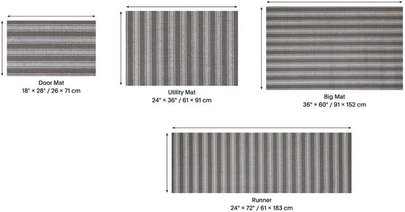 imageChilewich Martha by Martha Stewart Boardwalk Stripe Shag Mat Premium IndoorOutdoor Doormat for Entryway Kitchen Dining Room Bathroom Patio Waterproof Backing Fern 1 6 x 2 4Walnut