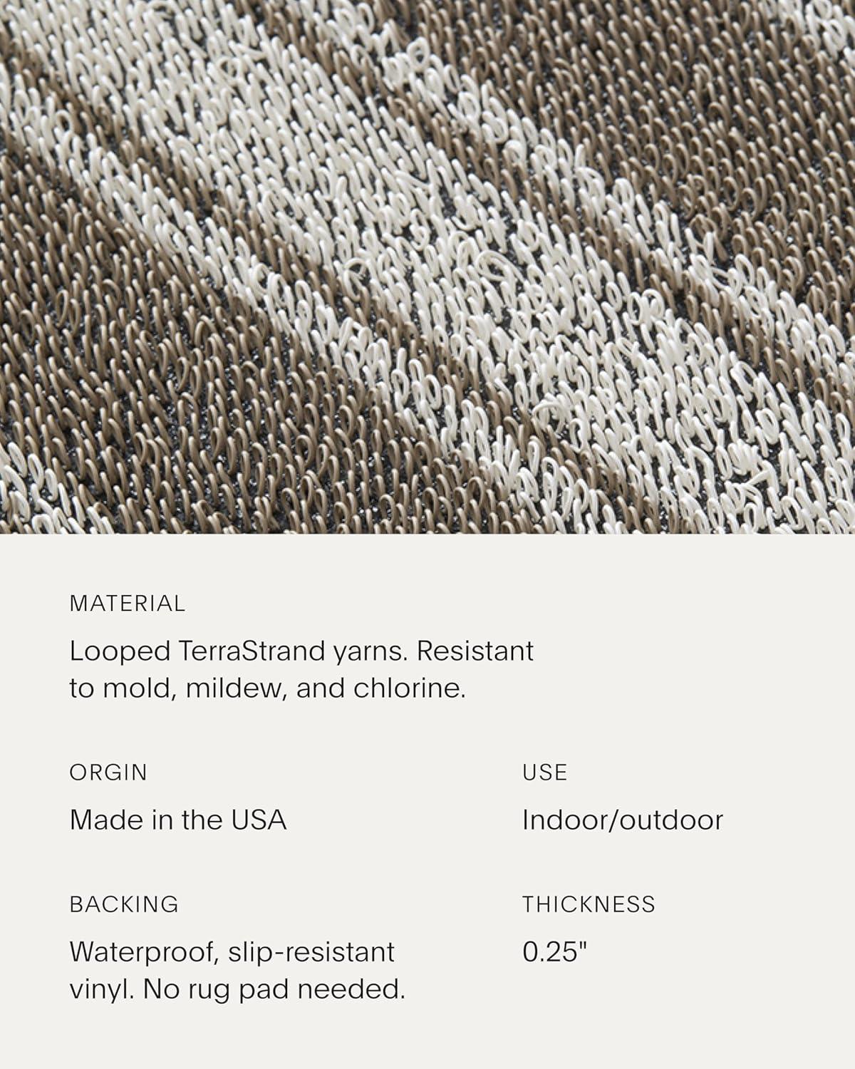 imageChilewich Martha by Martha Stewart Boardwalk Stripe Shag Mat Premium IndoorOutdoor Doormat for Entryway Kitchen Dining Room Bathroom Patio Waterproof Backing Fern 1 6 x 2 4Walnut