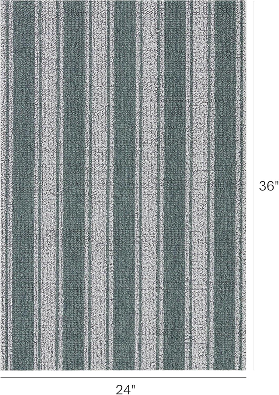 imageChilewich Martha by Martha Stewart Boardwalk Stripe Shag Mat Premium IndoorOutdoor Doormat for Entryway Kitchen Dining Room Bathroom Patio Waterproof Backing Fern 1 6 x 2 4Seaside