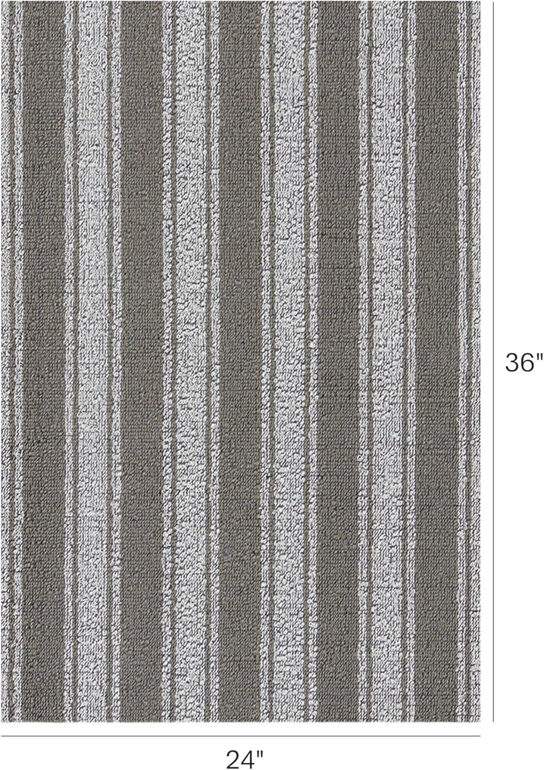 imageChilewich Martha by Martha Stewart Boardwalk Stripe Shag Mat Premium IndoorOutdoor Doormat for Entryway Kitchen Dining Room Bathroom Patio Waterproof Backing Fern 1 6 x 2 4Walnut