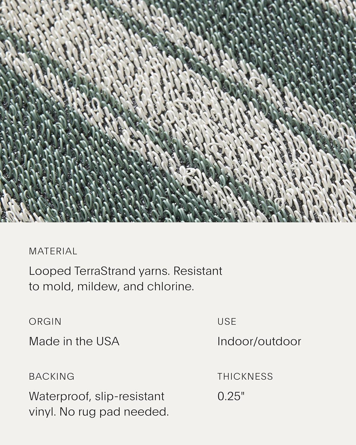 imageChilewich Martha by Martha Stewart Boardwalk Stripe Shag Mat Premium IndoorOutdoor Doormat for Entryway Kitchen Dining Room Bathroom Patio Waterproof Backing Fern 1 6 x 2 4Seaside