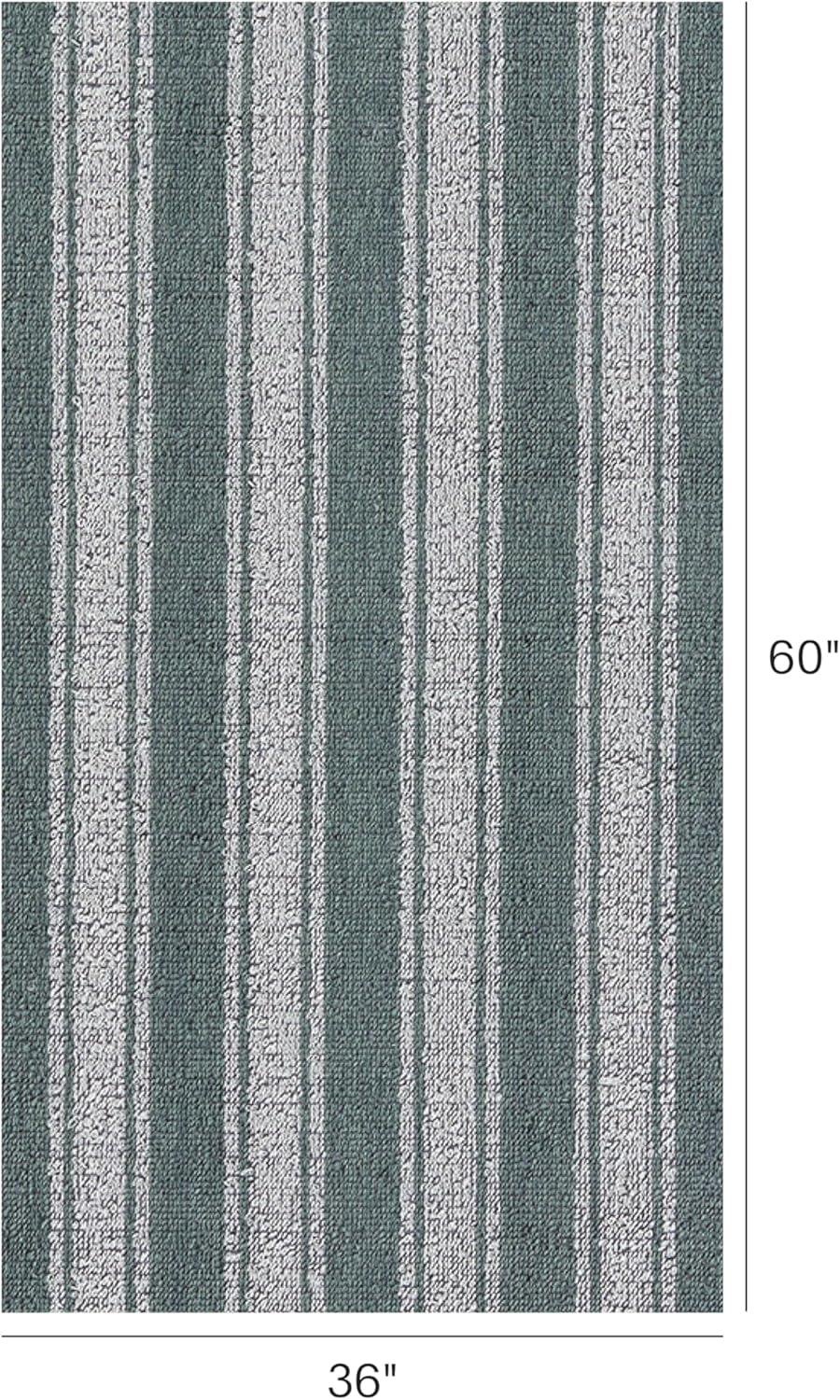 imageChilewich Martha by Martha Stewart Boardwalk Stripe Shag Mat Premium IndoorOutdoor Doormat for Entryway Kitchen Dining Room Bathroom Patio Waterproof Backing Fern 1 6 x 2 4Seaside
