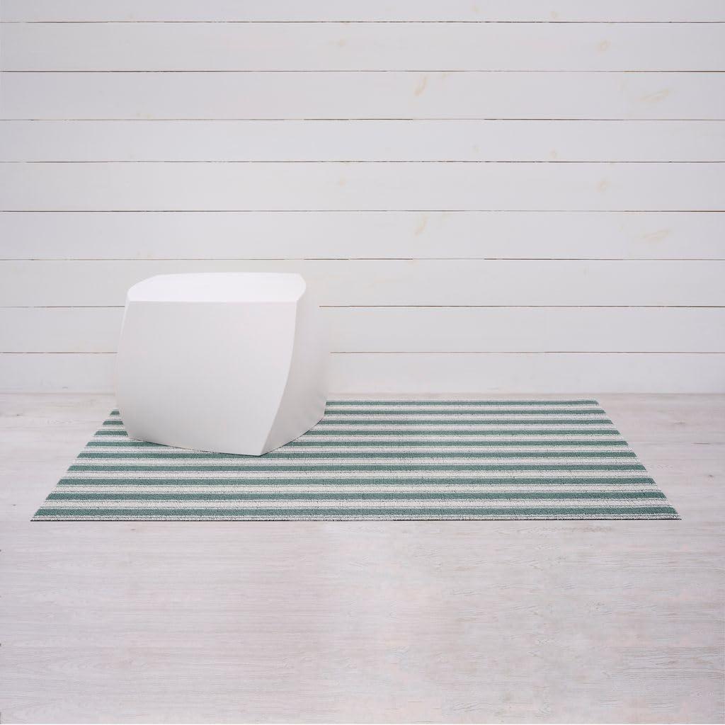 imageChilewich Martha by Martha Stewart Boardwalk Stripe Shag Mat Premium IndoorOutdoor Doormat for Entryway Kitchen Dining Room Bathroom Patio Waterproof Backing Fern 1 6 x 2 4Seaside