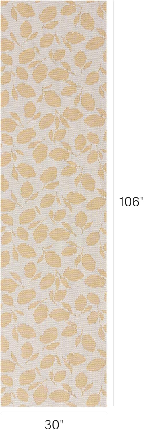 imageChilewich Martha by Martha Stewart Lemon Leaves Rug Premium IndoorOutdoor Runner Rug for Entryway Kitchen Dining Room Patio NonSlip Backing Robins Egg 22 x 6Goldenrod