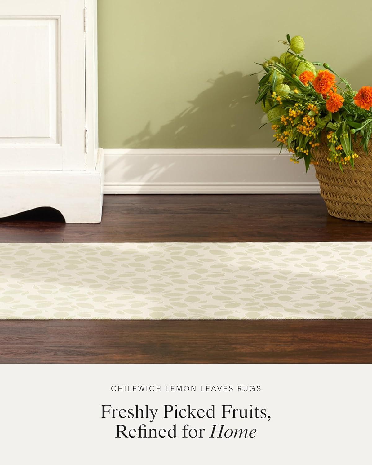 imageChilewich Martha by Martha Stewart Lemon Leaves Rug Premium IndoorOutdoor Runner Rug for Entryway Kitchen Dining Room Patio NonSlip Backing Robins Egg 22 x 6Sprout
