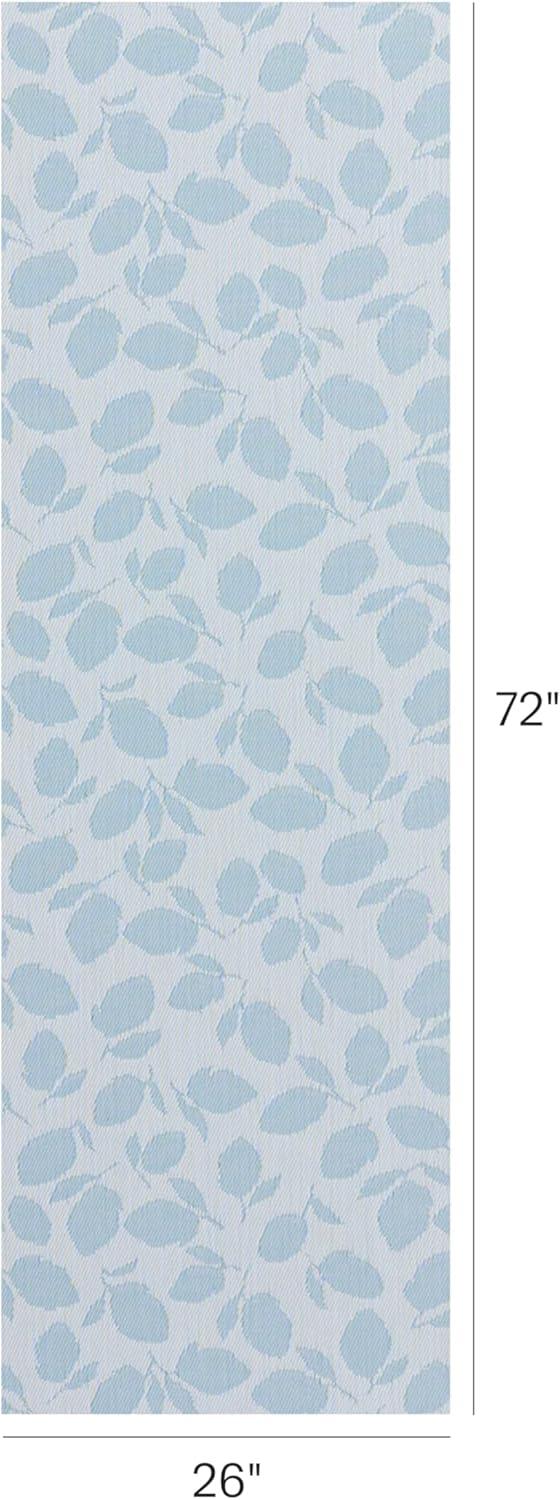 imageChilewich Martha by Martha Stewart Lemon Leaves Rug Premium IndoorOutdoor Runner Rug for Entryway Kitchen Dining Room Patio NonSlip Backing Robins Egg 22 x 6Robins Egg