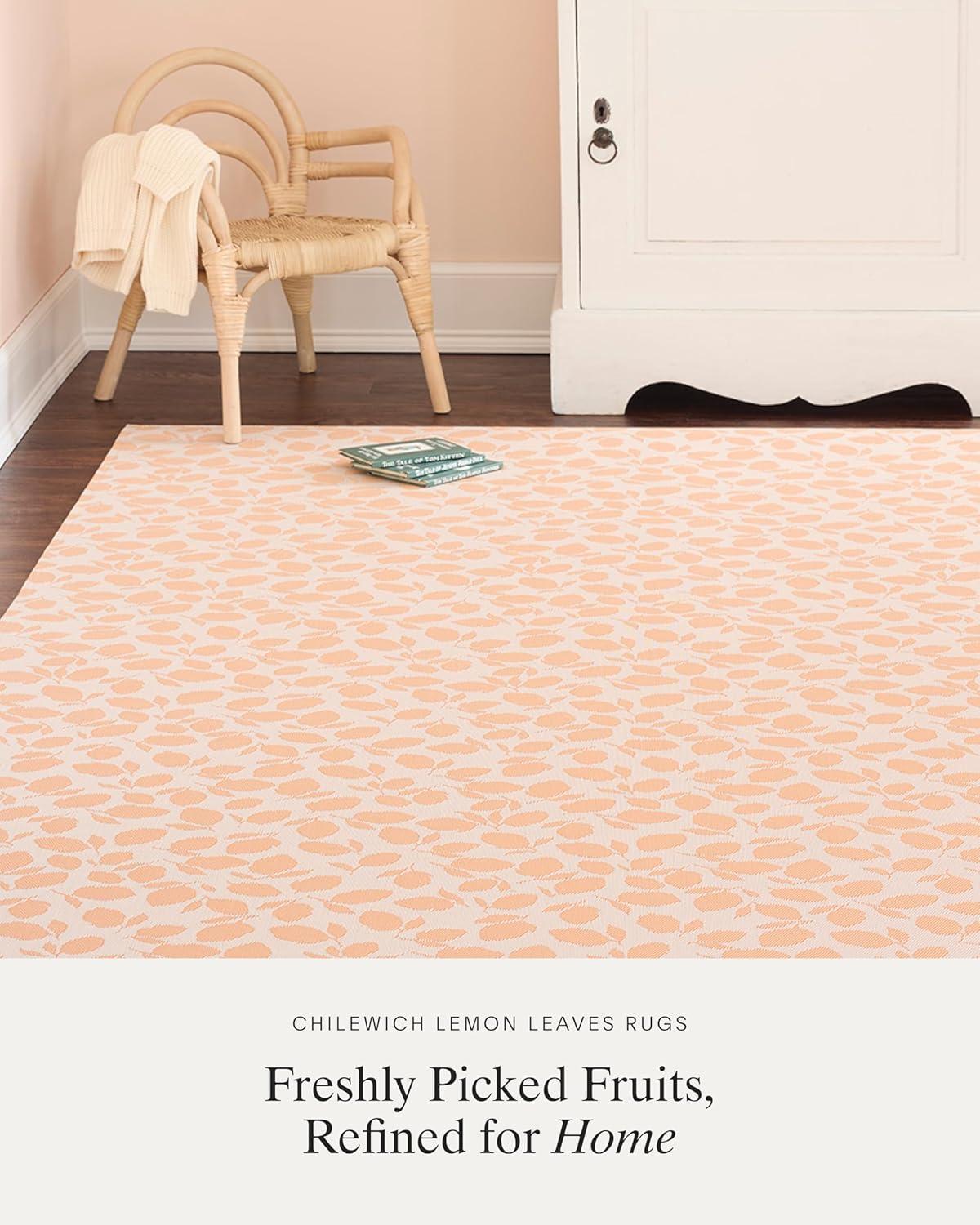 imageChilewich Martha by Martha Stewart Lemon Leaves Rug Premium IndoorOutdoor Runner Rug for Entryway Kitchen Dining Room Patio NonSlip Backing Robins Egg 22 x 6Marigold