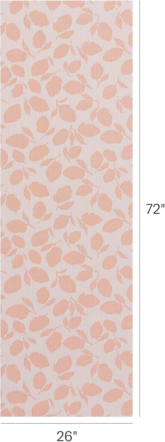 imageChilewich Martha by Martha Stewart Lemon Leaves Rug Premium IndoorOutdoor Runner Rug for Entryway Kitchen Dining Room Patio NonSlip Backing Robins Egg 22 x 6Marigold