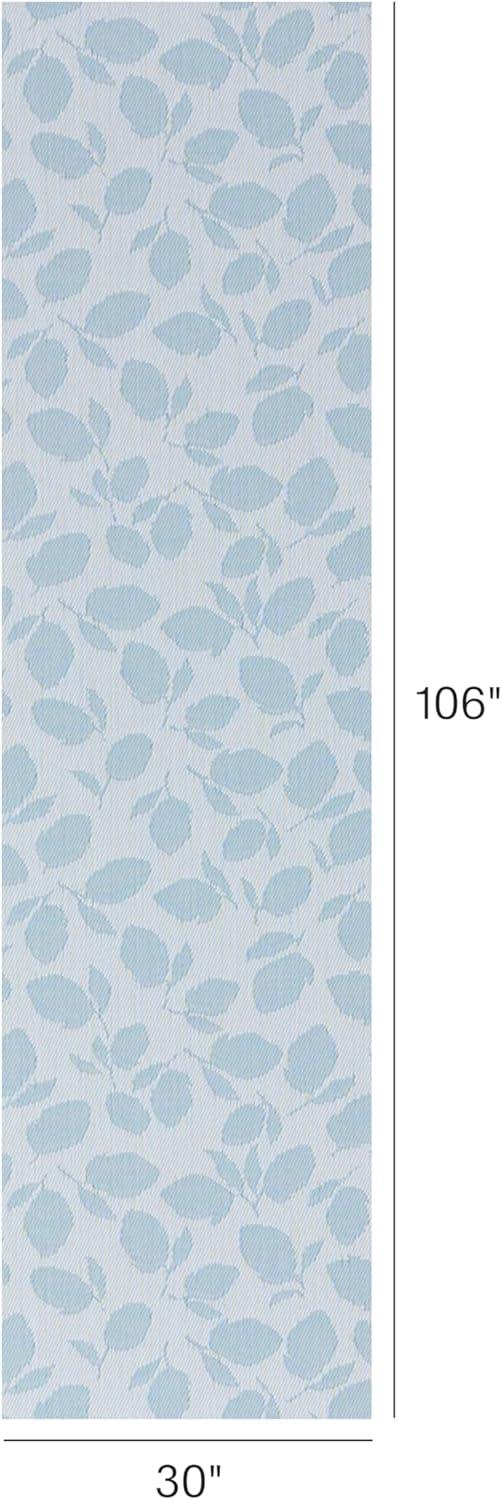 imageChilewich Martha by Martha Stewart Lemon Leaves Rug Premium IndoorOutdoor Runner Rug for Entryway Kitchen Dining Room Patio NonSlip Backing Robins Egg 22 x 6Robins Egg