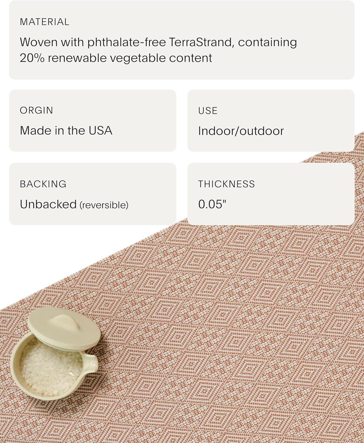 imageMartha by Martha Stewart Chilewich Boxwood Placemats Woven Placemats Set of 4 Reusable StainResistant IndoorOutdoor Tabletop Protection Burnt Coral 14 x 19 RectangleBurnt Coral