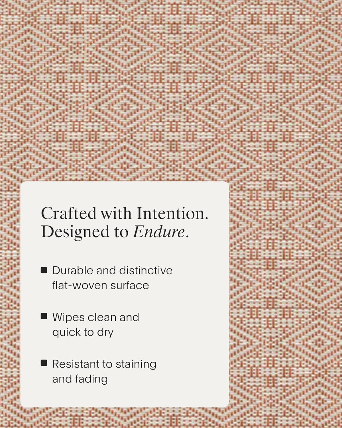 imageMartha by Martha Stewart Chilewich Boxwood Placemats Woven Placemats Set of 4 Reusable StainResistant IndoorOutdoor Tabletop Protection Burnt Coral 14 x 19 RectangleBurnt Coral