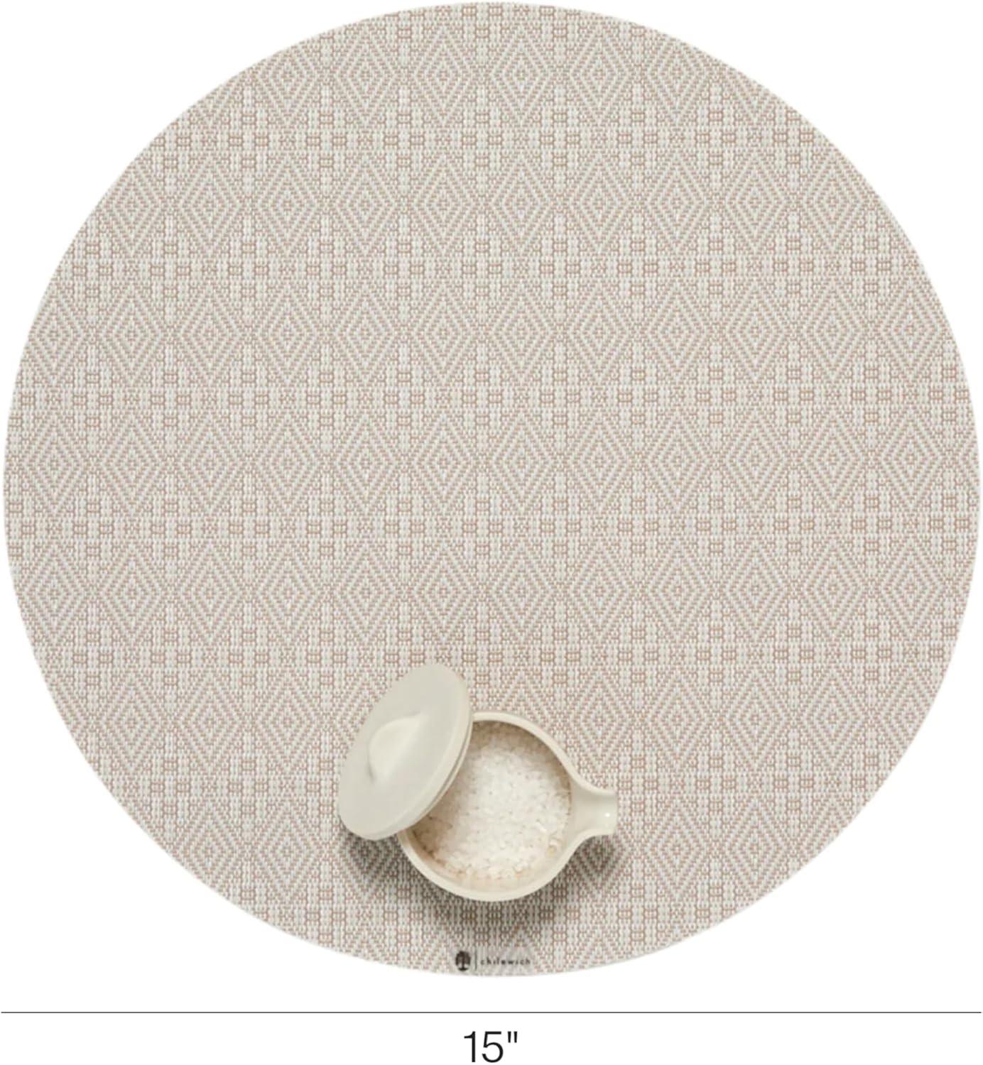 imageMartha by Martha Stewart Chilewich Boxwood Placemats in Wheat Set of 4 Easy Care Woven Tabletop Textiles IndoorOutdoor 15 RoundFlax