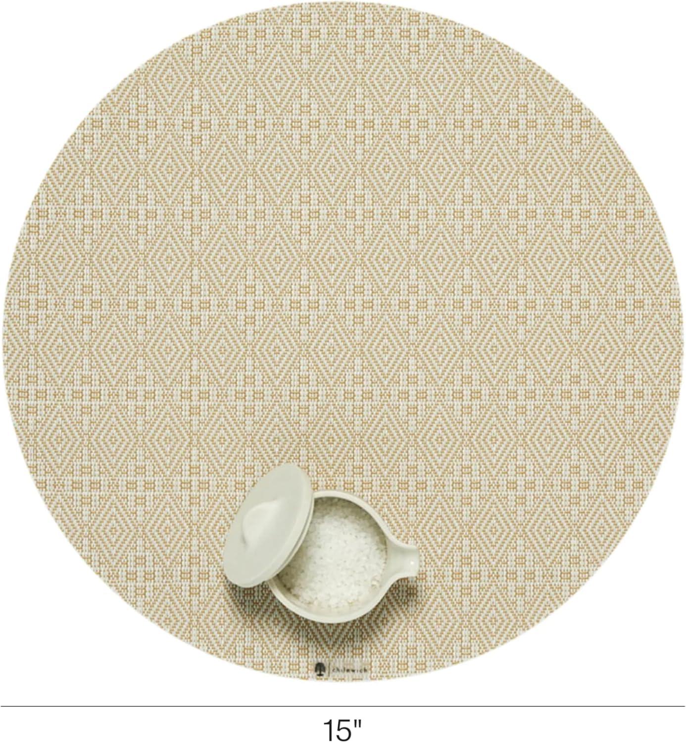 imageMartha by Martha Stewart Chilewich Boxwood Placemats in Wheat Set of 4 Easy Care Woven Tabletop Textiles IndoorOutdoor 15 RoundWheat