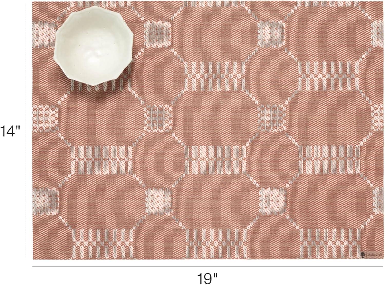 imageMartha by Martha Stewart Chilewich Coverlet Placemats in Abalone Set of 4 Easy Care Woven Tabletop Textiles IndoorOutdoor 19 x 14 RectangleBurnt Coral