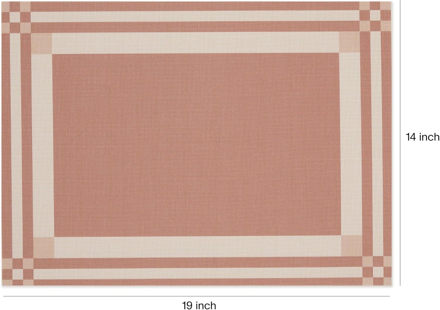 imageMartha by Martha Stewart Chilewich Handkerchief Placemats in Sea Set of 4 Easy Care Woven Tabletop Textiles IndoorOutdoor 19 x 14 RectangleBurnt Coral