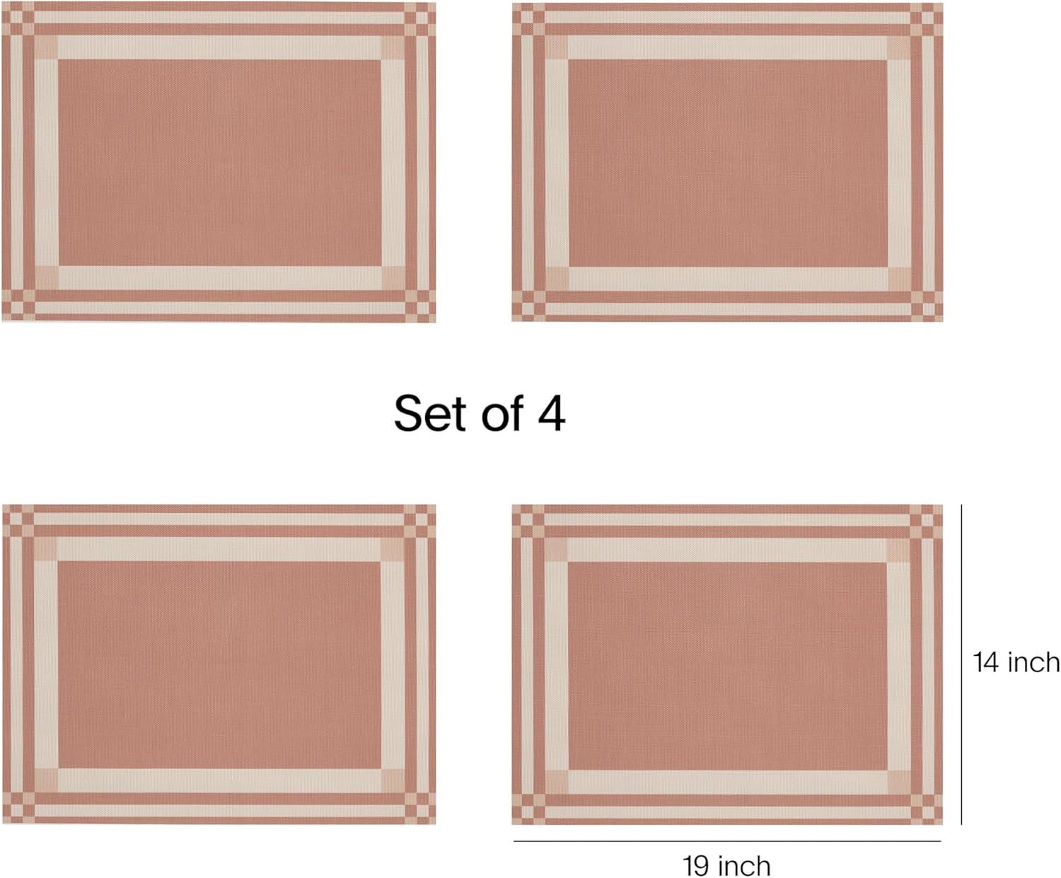 imageMartha by Martha Stewart Chilewich Handkerchief Placemats in Sea Set of 4 Easy Care Woven Tabletop Textiles IndoorOutdoor 19 x 14 RectangleBurnt Coral