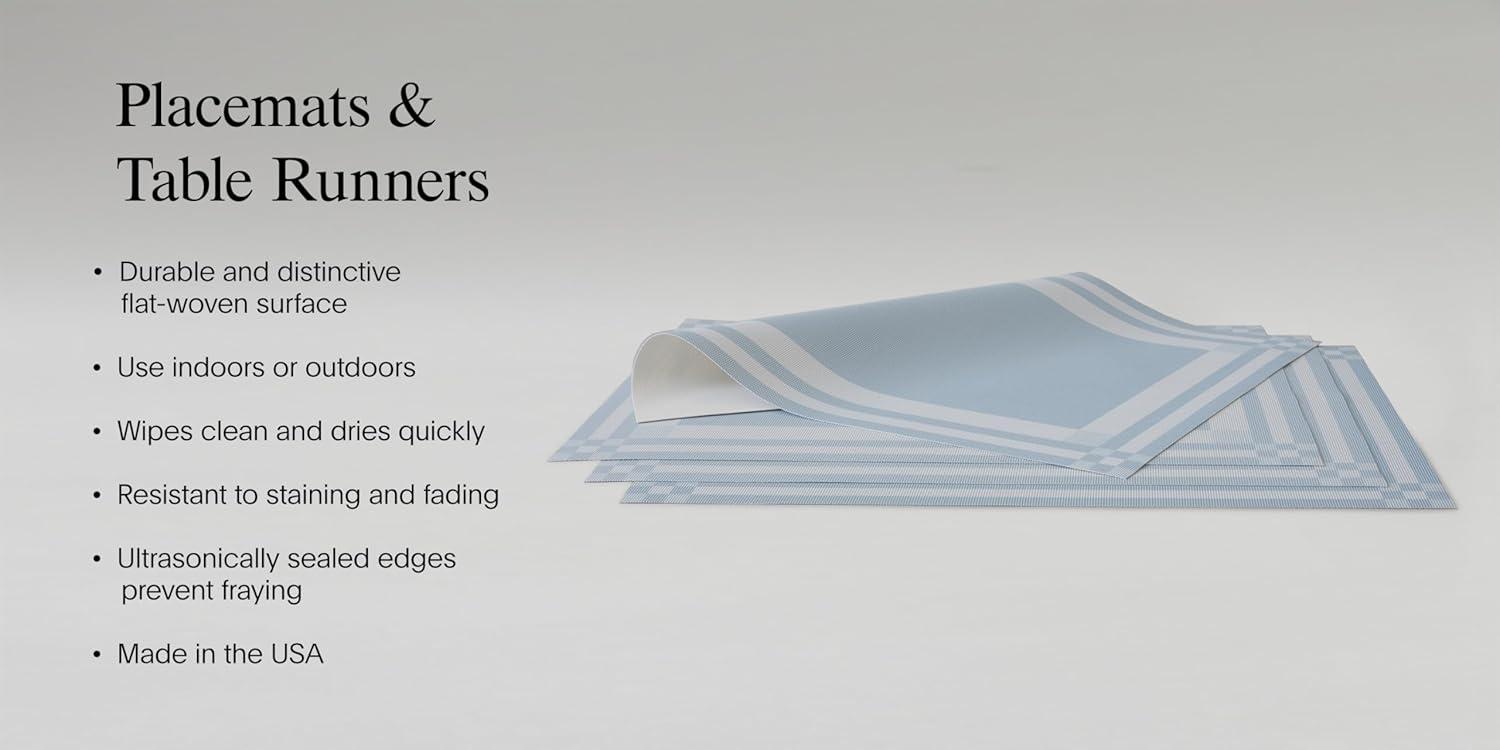 imageMartha by Martha Stewart Chilewich Handkerchief Placemats in Sea Set of 4 Easy Care Woven Tabletop Textiles IndoorOutdoor 19 x 14 RectangleSea