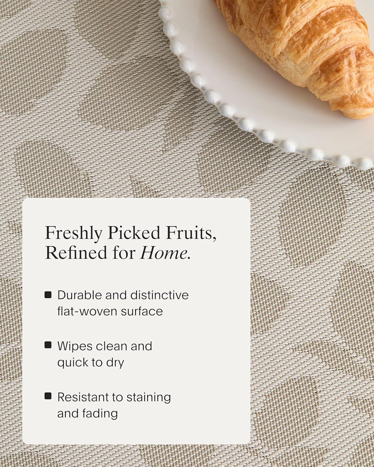 imageMartha by Martha Stewart Chilewich Lemon Leaves Round Woven Placemats 15 Dining Table Mats Reusable StainResistant IndoorOutdoor Tabletop Protection MarigoldSteel Wool