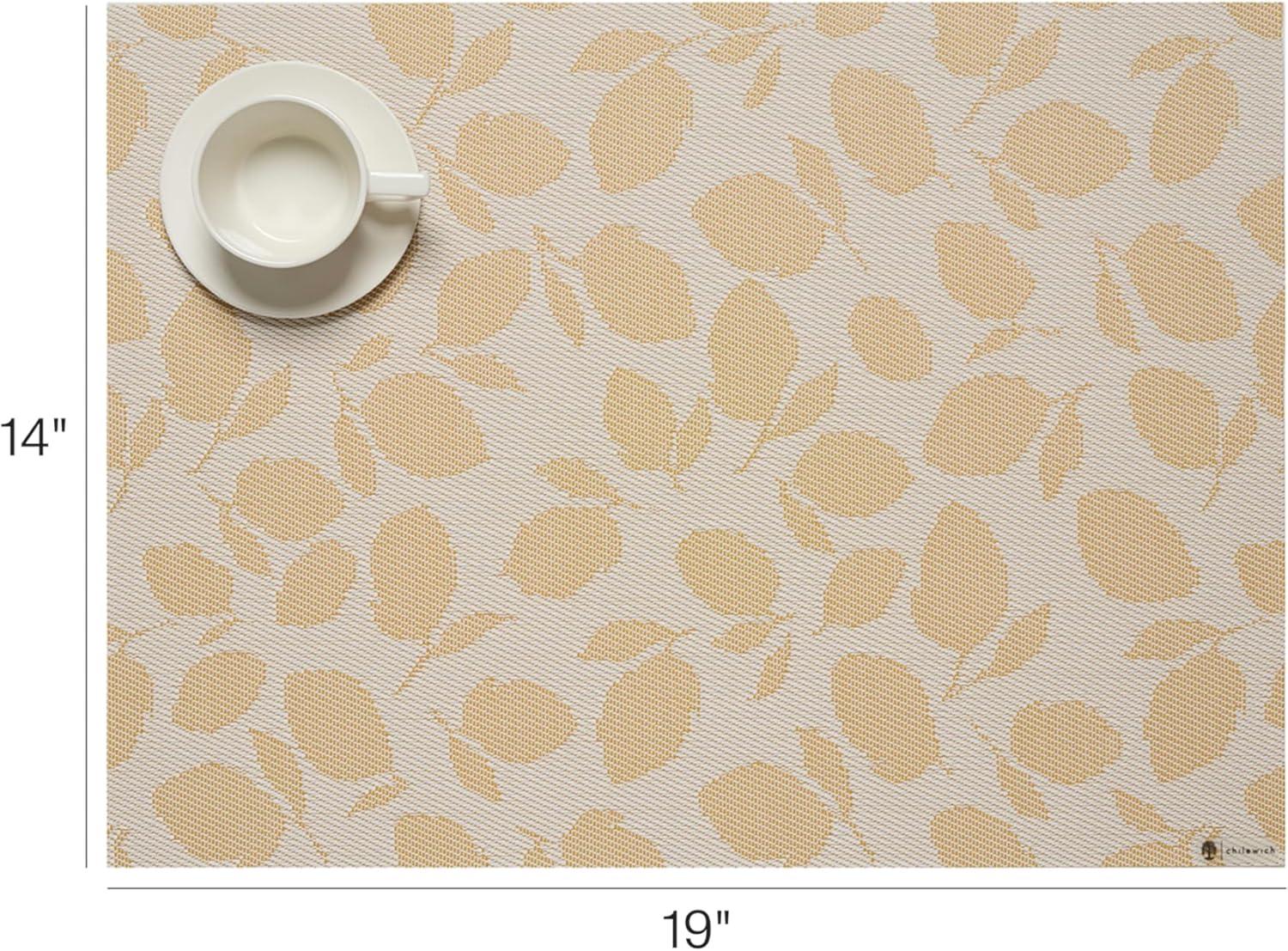 imageMartha by Martha Stewart Chilewich Lemon Leaves Round Woven Placemats 15 Dining Table Mats Reusable StainResistant IndoorOutdoor Tabletop Protection MarigoldGoldenrod