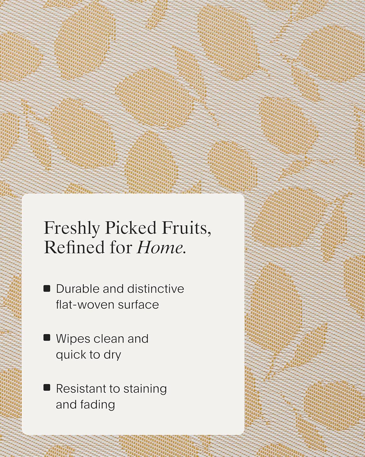 imageMartha by Martha Stewart Chilewich Lemon Leaves Round Woven Placemats 15 Dining Table Mats Reusable StainResistant IndoorOutdoor Tabletop Protection MarigoldGoldenrod