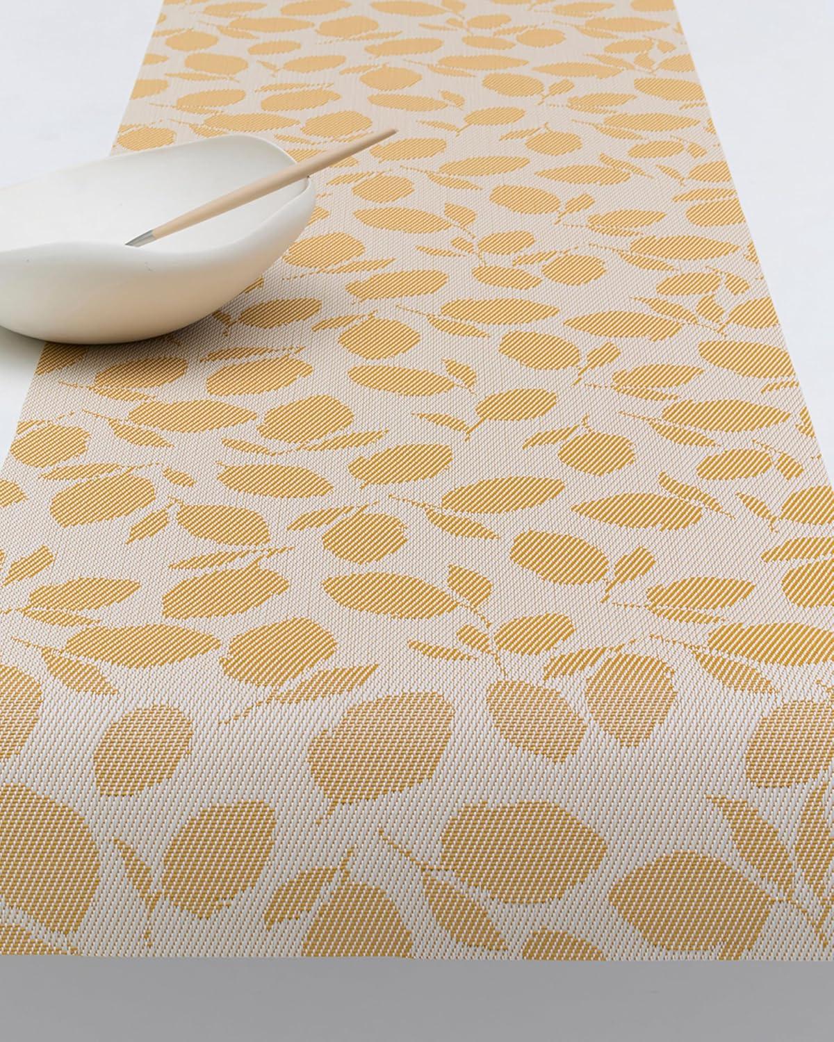 imageMartha by Martha Stewart Chilewich Lemon Leaves Woven Table Runner Reusable StainResistant IndoorOutdoor Dining Table Decorations 14 x 72 GoldenrodGoldenrod