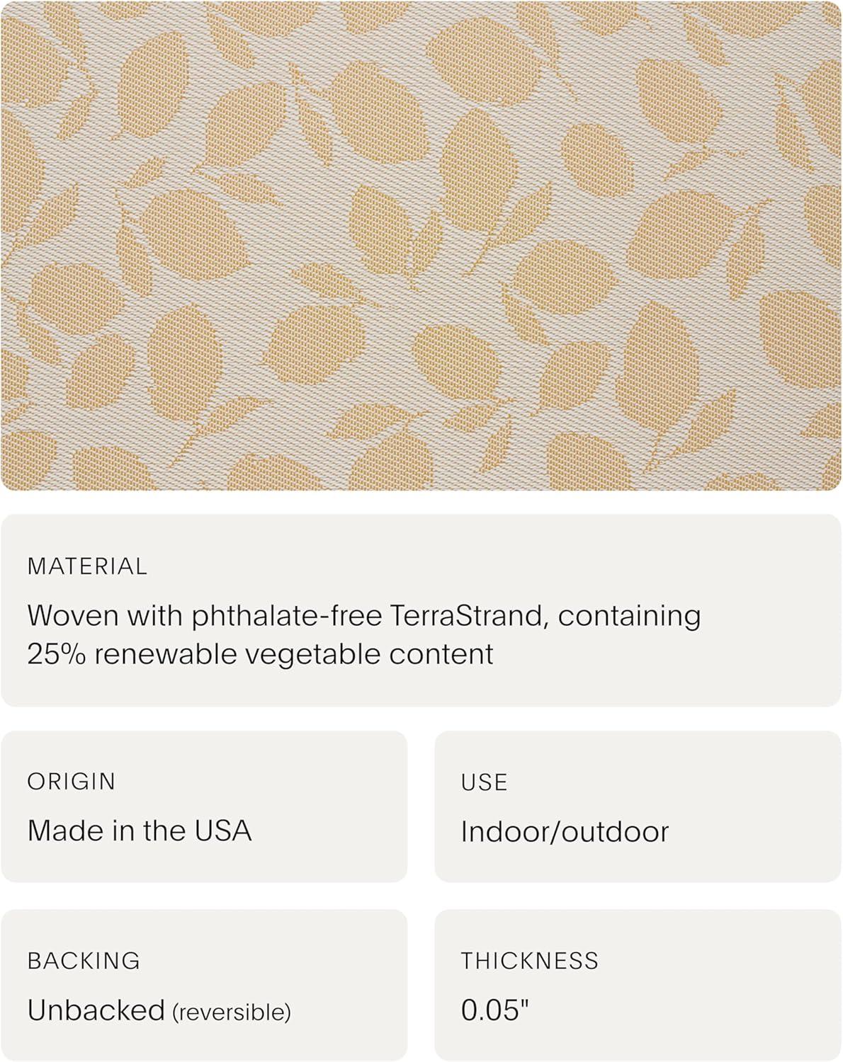 imageMartha by Martha Stewart Chilewich Lemon Leaves Woven Table Runner Reusable StainResistant IndoorOutdoor Dining Table Decorations 14 x 72 GoldenrodGoldenrod