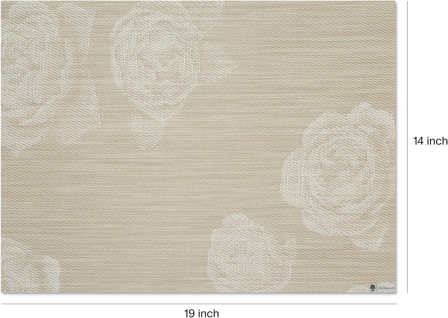 imageMartha by Martha Stewart Chilewich Rosette Placemats in Sea Set of 4 Easy Care Woven Tabletop Textiles IndoorOutdoor 19 x 14 RectangleFlax