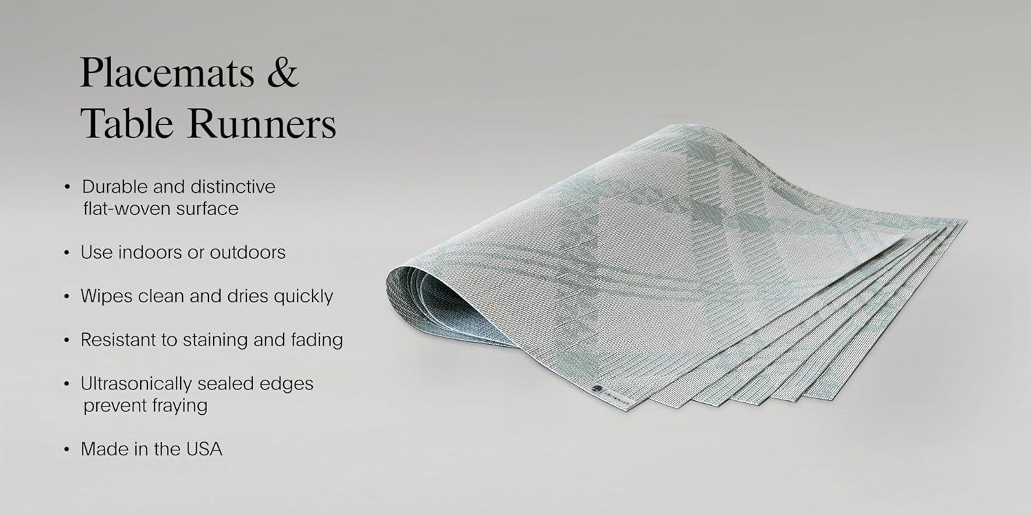imageMartha by Martha Stewart Chilewich Rosette Placemats in Sea Set of 4 Easy Care Woven Tabletop Textiles IndoorOutdoor 19 x 14 RectangleWheat