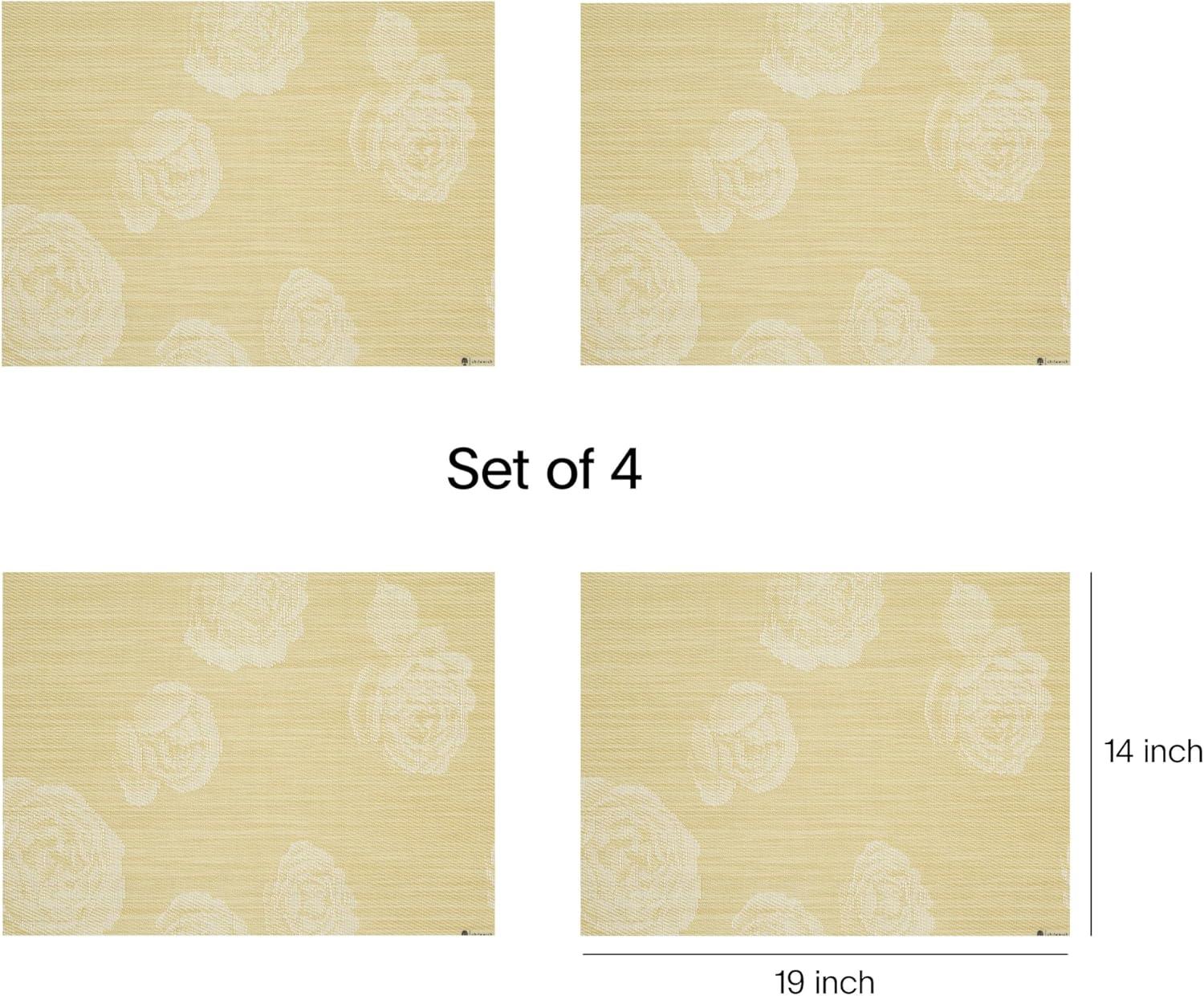 imageMartha by Martha Stewart Chilewich Rosette Placemats in Sea Set of 4 Easy Care Woven Tabletop Textiles IndoorOutdoor 19 x 14 RectangleWheat
