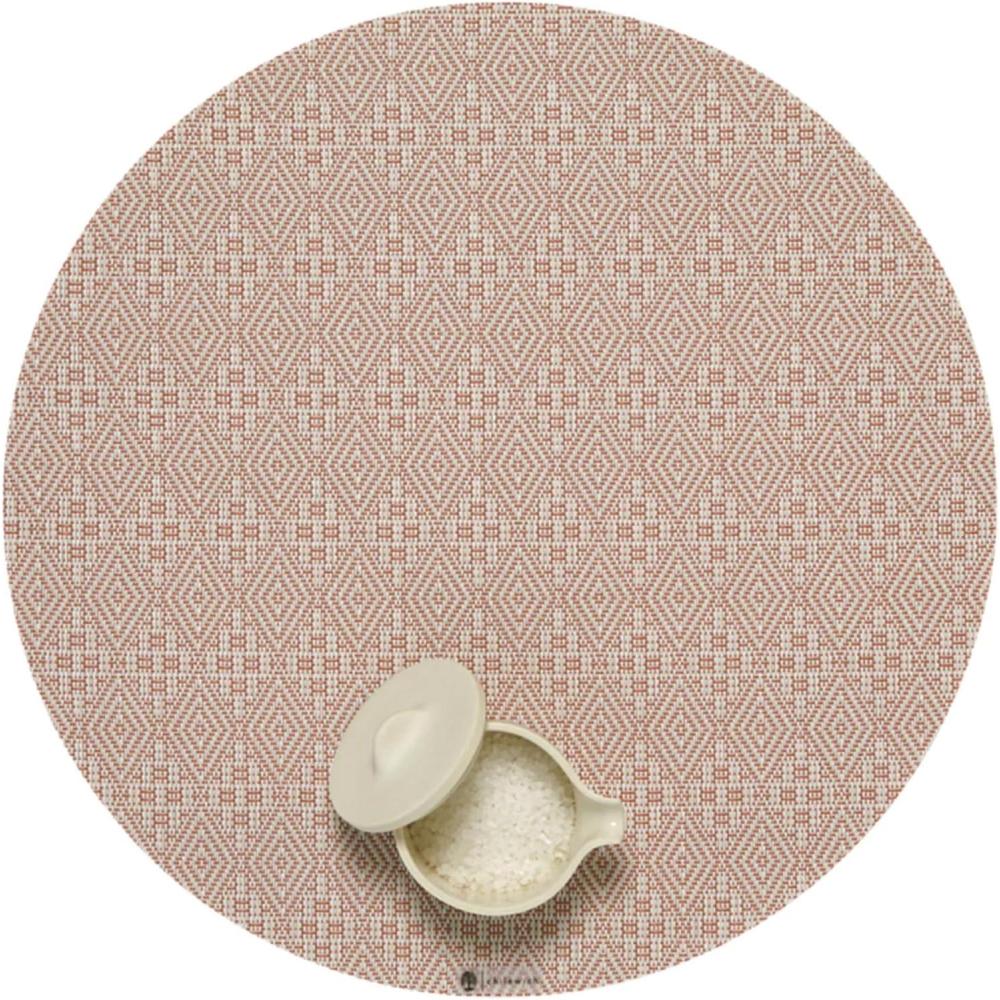 imageMartha by Martha Stewart Chilewich Boxwood Placemats in Wheat Set of 4 Easy Care Woven Tabletop Textiles IndoorOutdoor 15 RoundBurnt Coral