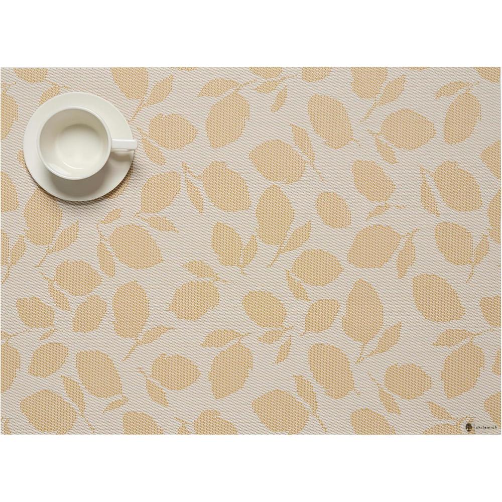 imageMartha by Martha Stewart Chilewich Lemon Leaves Round Woven Placemats 15 Dining Table Mats Reusable StainResistant IndoorOutdoor Tabletop Protection MarigoldGoldenrod
