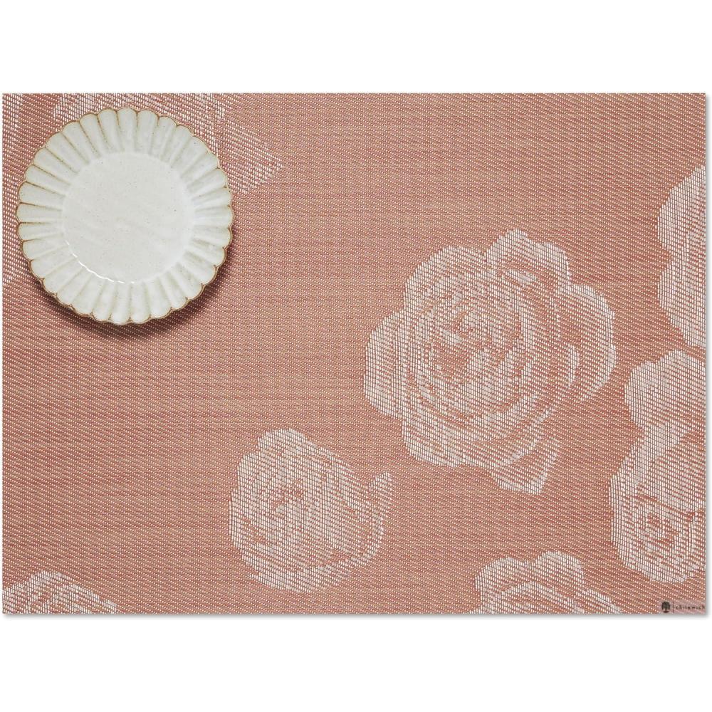 imageMartha by Martha Stewart  Chilewich Rosette Placemats in Sea  Set of 4  Easy Care Woven Tabletop Textiles  IndoorOutdoor  19 x 14 RectangleBurnt Coral