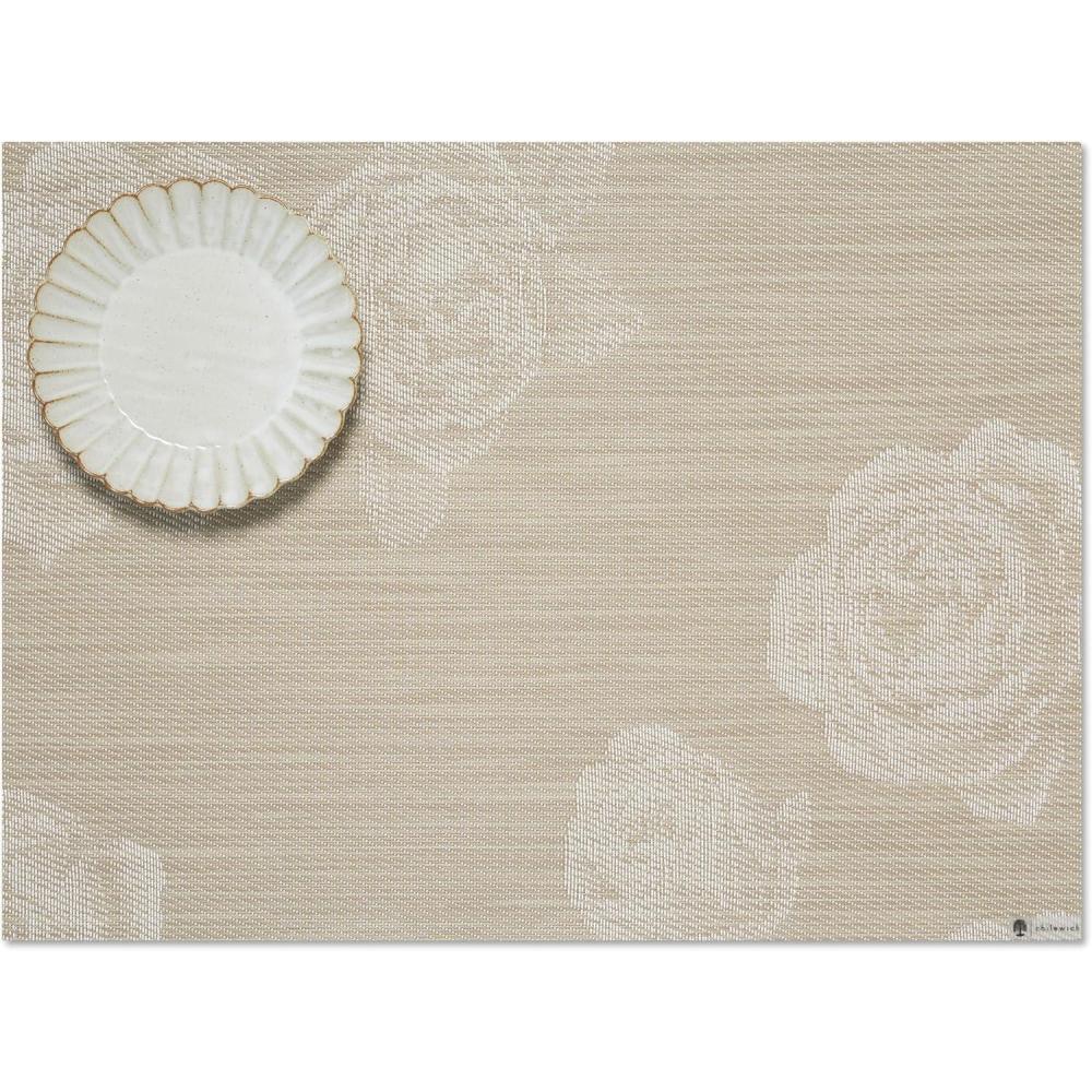 imageMartha by Martha Stewart  Chilewich Rosette Placemats in Sea  Set of 4  Easy Care Woven Tabletop Textiles  IndoorOutdoor  19 x 14 RectangleFlax